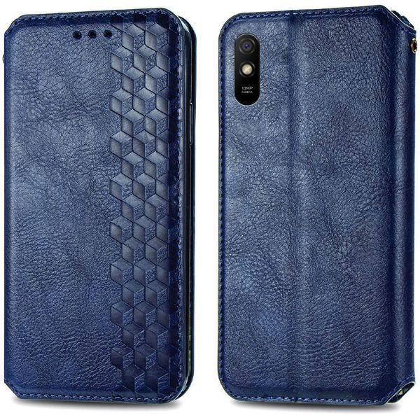 Шкіряний чохол книжка GETMAN Cubic (PU) для Xiaomi Redmi 9A Синій 208080 фото