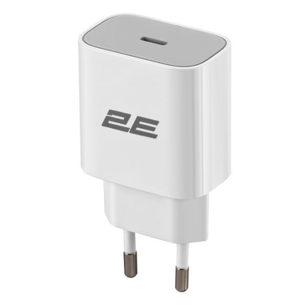 Зарядний пристрій мережевий 2E 25Вт USB-C PD, білий (2E-WC1USBC25W-W) 363904 фото