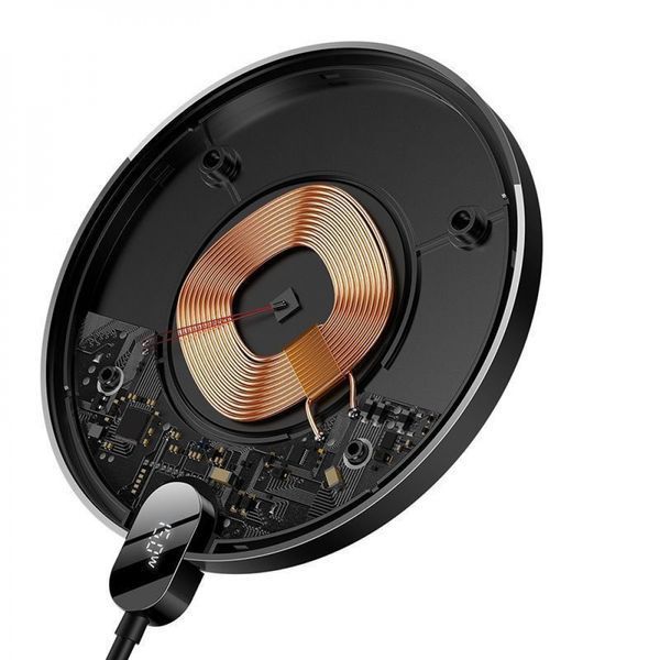 Бездротовий зарядний пристрій Baseus Digital LED Display Gen 2 15W (CCED000001) black 396926 фото