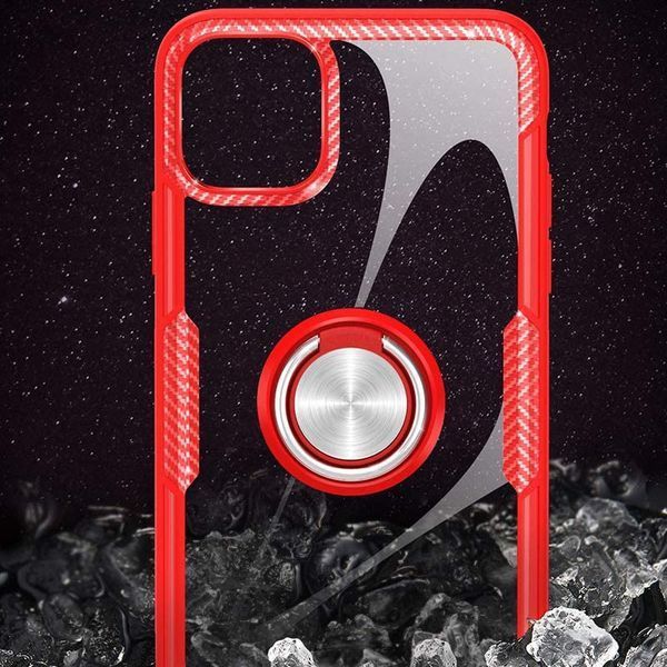 TPU+PC чохол Deen CrystalRing for Magnet (opp) для Apple iPhone 13 Pro (6.1") Безбарвний / Червоний 224892 фото