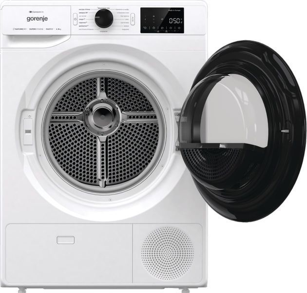 Сушильна машина Gorenje тепловий насос, 9кг, A++, 60см, дисплей, 16 програм, Wi-Fi, білий (DPNE92GNLWIFI) 375574 фото