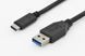 Кабель DIGITUS USB-C > USB-A заряджання/синхронізації, Type-C, 1м, чорний (AK-300136-010-S) 368359 фото 1