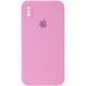 Чохол Silicone Case Square Full Camera Protective (AA) для Apple iPhone XS / X (5.8") Рожевий / Light pink 215958 фото 1