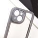 TPU чохол Transparent + Colour 1,5mm для Apple iPhone 14 (6.1") Grey 296084 фото 3