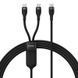 Кабель Baseus Flash Series 2 One-for-Two Fast Charging Type-C (Type-C + Type-C) 100W (1.5m) CASS060001 Black 272620 фото 1