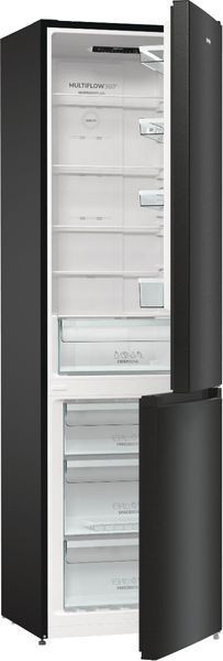 Холодильник з нижн. мороз. камерою Gorenje, 200х60х60см, 2 двері, 235( 96)л, А++, NoFrost+ , LED дисплей, Зона св-ті, чорний (NRK6202EBXL4) 375362 фото