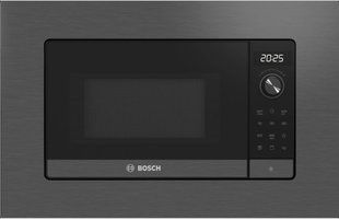 Мікрохвильова піч Bosch вбудована, 20л, електр. керув., 800Вт, дисплей, чорний-нержавійка (BEL623MD3) 374795 фото