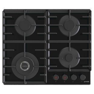 Варильна поверхня Gorenje газова на склі, 60см, чавун, чорний (GKTW642SYB) 369535 фото