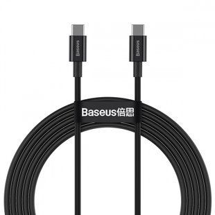 Кабель Baseus Superior Series Fast Charging Data USB кабель Type-C To Type-C 100 W 2М (CATYS-C01) Black 252268 фото