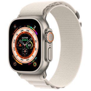 Смарт-годинник Apple Watch Ultra GPS + LTE 49mm Titanium Case With Starlight Alpine Loop - Large MQF13/MQFT3 257244 фото