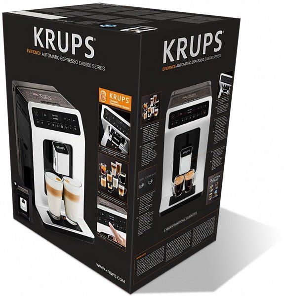 Кавомашина Krups Evidence 2.3л, зерно, автомат.капучинатор, дисплей, авторецептів - 15, сенсор.керування, чорний (EA890810) 373080 фото