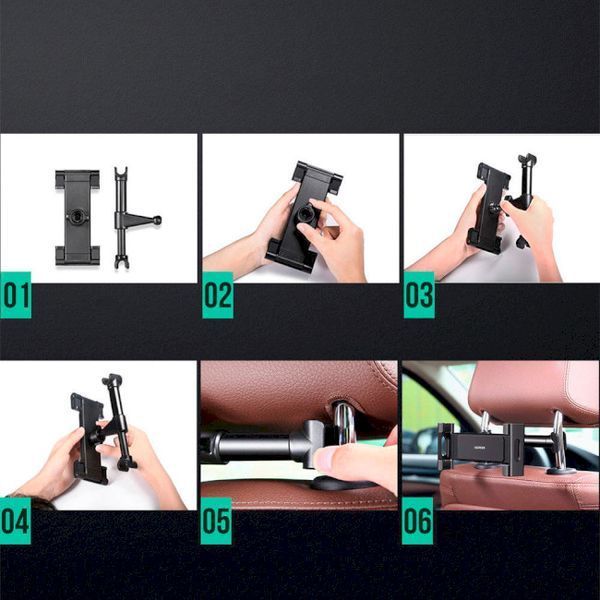 Автомобільний тримач UGREEN LP160 Car Headrest Mount Holder (60108) Black 288254 фото