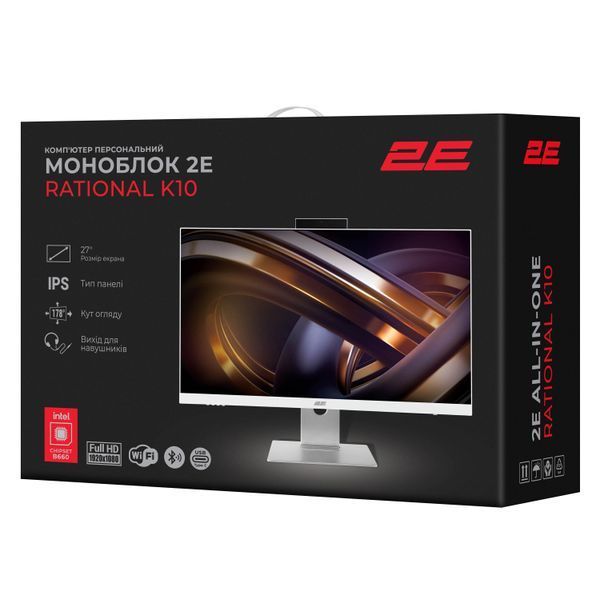 Комп'ютер персональний моноблок 2E Rational K10 27" FHD IPS Intel i5-12400, 16Gb, F512GB, UMA, B660, кл+м, FreeDos, білий (2E-K10.0005) 363677 фото