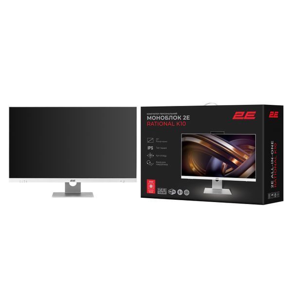 Комп'ютер персональний моноблок 2E Rational K10 27" FHD IPS Intel i5-12400, 16Gb, F512GB, UMA, B660, кл+м, FreeDos, білий (2E-K10.0005) 363677 фото