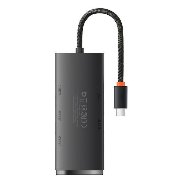HUB Baseus Lite Series 4-in-1 Black (USB-A To USB 3.0*4) (0.25m) (WKQX030001) 268490 фото