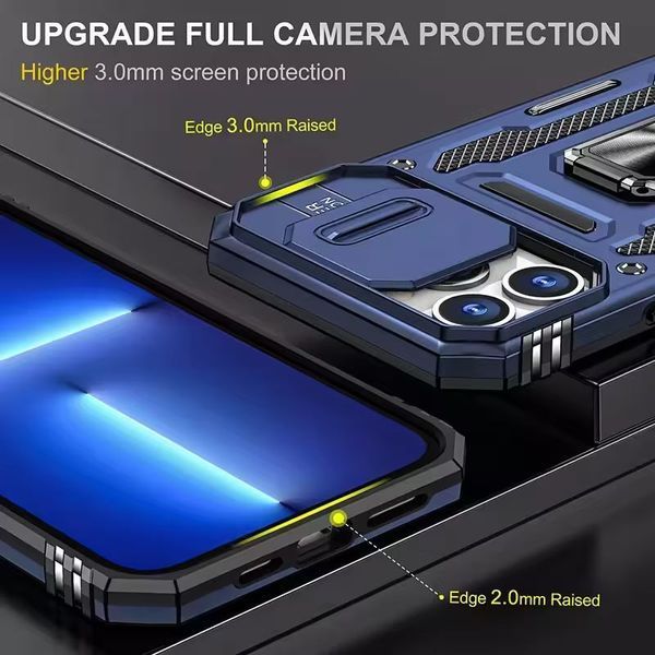 Ударостійкий чохол Camshield Army Ring для Apple iPhone 13 Pro (6.1") Синій / Navy 320103 фото