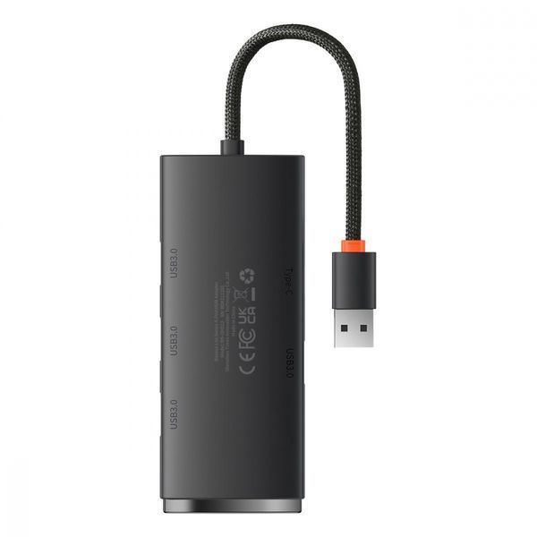 HUB Baseus Lite Series 4-in-1 Black (USB-A To USB 3.0*4) (0.25m) (WKQX030001) 268490 фото