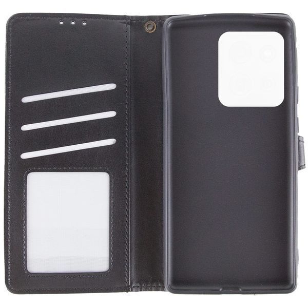 Шкіряний чохол-книжка GETMAN Gallant (PU) для Motorola Moto G75 5G Чорний 358660 фото