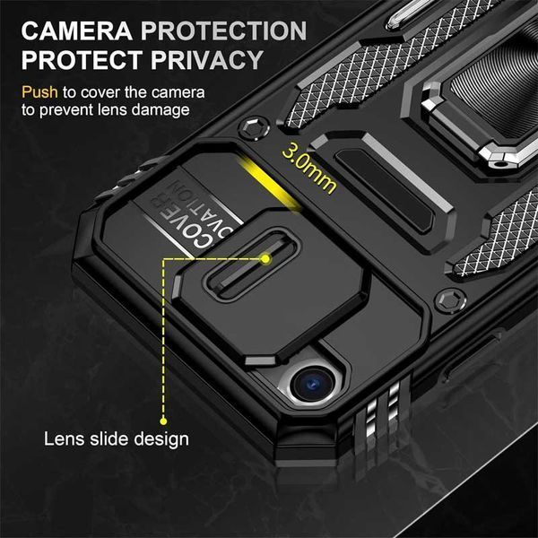 Ударостійкий чохол Camshield Army Ring для Apple iPhone 7 / 8 / SE (2020) (4.7") Чорний / Black 283595 фото
