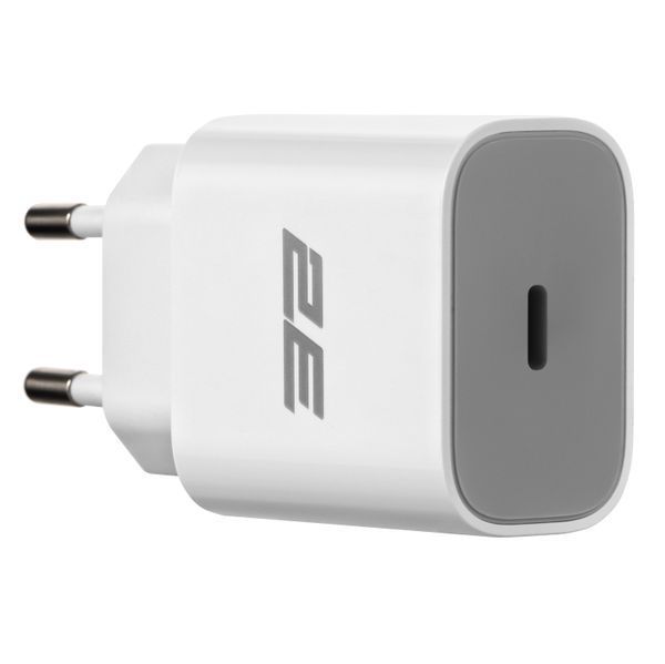 Зарядний пристрій мережевий 2E 30Вт USB-C PD, білий (2E-WC1USBC30W-W) 364444 фото