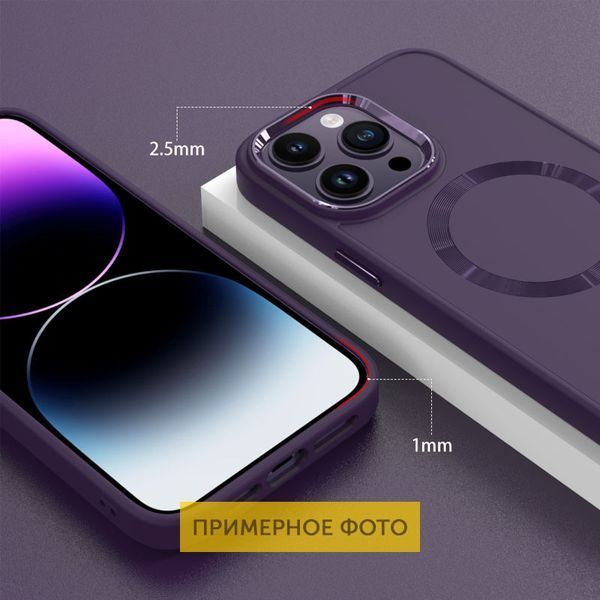 TPU чохол Bonbon Metal Style with MagSafe для Apple iPhone 16 Pro Max (6.9") Фіолетовий / Dark Purple 322921 фото