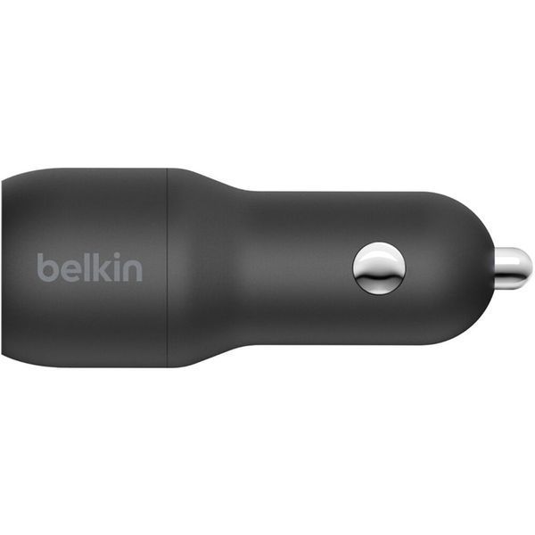 Зарядний пристрій автомобільний Belkin 24Вт 2хUSB-A, кабель USB-A > USB-C, 1м, чорний (CCE001BT1MBK) 366627 фото