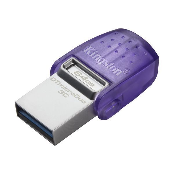 Накопичувач Kingston 64GB USB 3.2 Type-A Gen1 + Type-C DT microDuo 3C R200MB/s (DTDUO3CG3/64GB) 375868 фото
