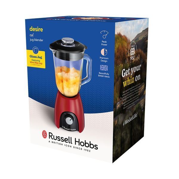Блендер Russell Hobbs стаціонарний Desire Red, 650Вт, чаша-1500мл, червоний (27120-56) 362261 фото