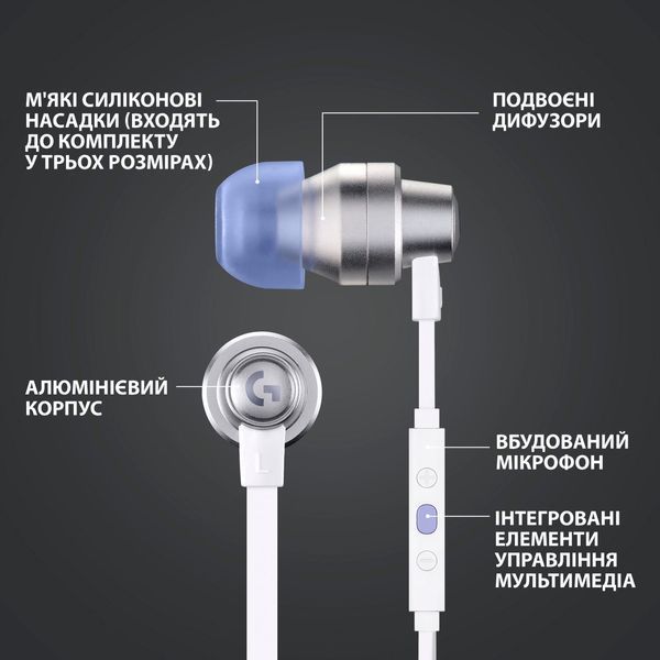 гарнітура LOGITECH G333 White (981-000930) 353914 фото