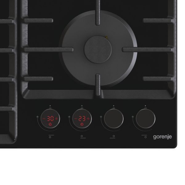 Варильна поверхня Gorenje газова на склі, 60см, чавун, чорний (GKTW642SYB) 369535 фото