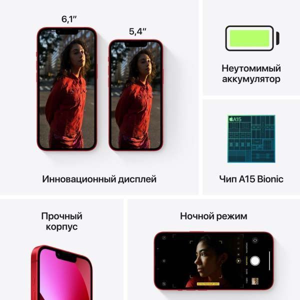 Смартфон Apple iPhone 13 128GB Red (MLPJ3) 215401 фото