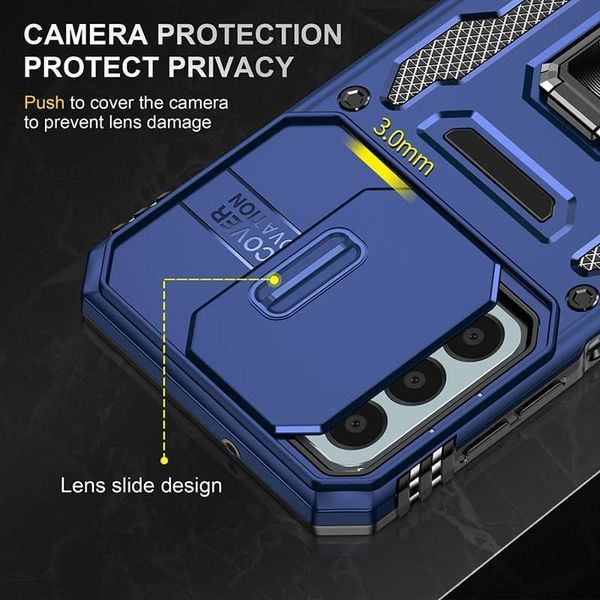 Ударостійкий чохол Camshield Army Ring для Samsung Galaxy A14 4G/5G Синій / Navy 271440 фото