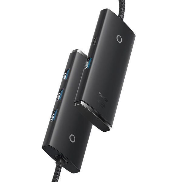 HUB Baseus Lite Series 4-in-1 Black (USB-A To USB 3.0*4) (0.25m) (WKQX030001) 268490 фото