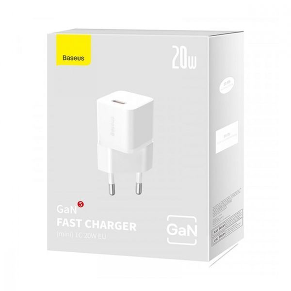 Зарядний Пристрій Baseus GaN5S 20W Fast Charger (1 Type-C) (P10162503113-00) Black 286642 фото