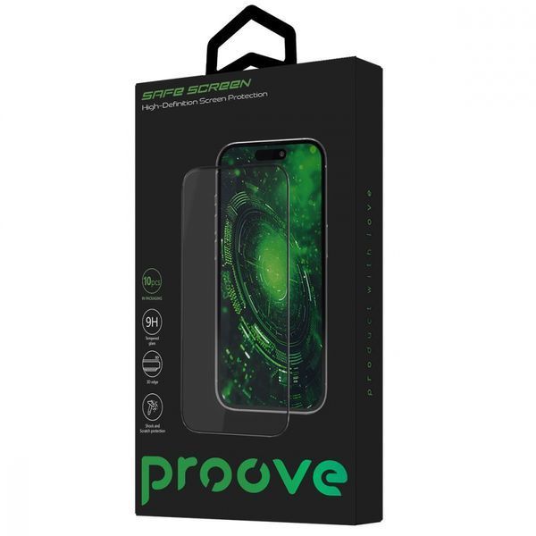 Захисне скло iPhone 17 Pro / 17 / 16 Pro Proove Safe Screen (PGPSS1I17P01) black 412456 фото