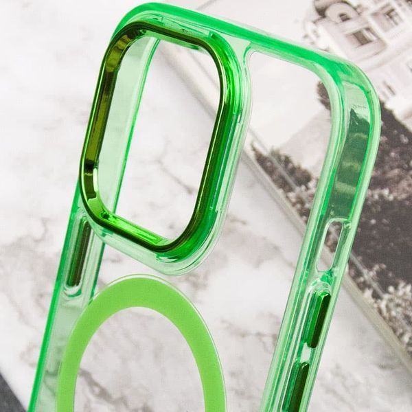 Чохол TPU Iris with MagSafe для Apple iPhone 13 Pro (6.1") Салатовий 272131 фото