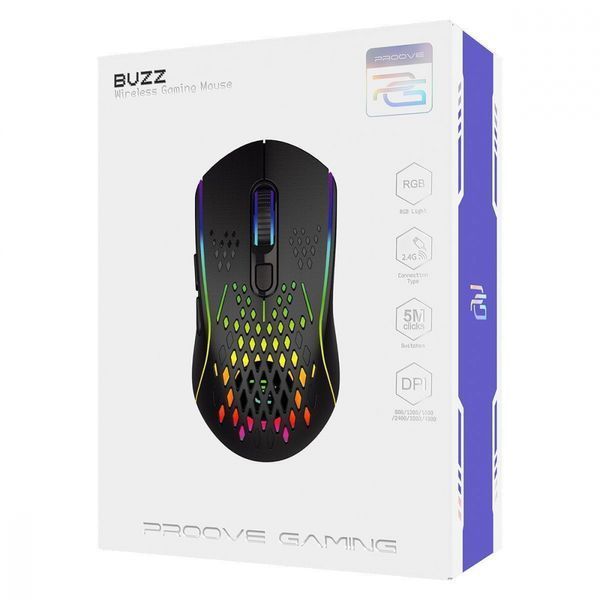 Бездротова ігрова миша Proove Gaming Buzz (WMBU00022401) black 338422 фото