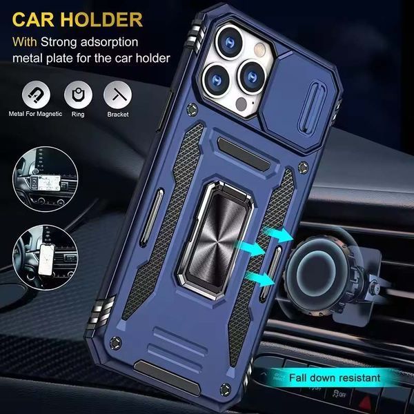 Ударостійкий чохол Camshield Army Ring для Apple iPhone 13 Pro (6.1") Синій / Navy 320103 фото