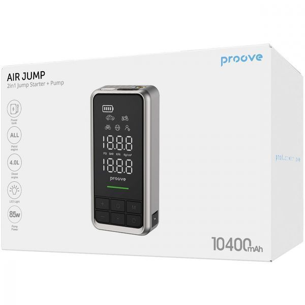 Автомобільний пускозарядний пристрій + Насос Proove Air Jump 10400mAh 1000A (JSAP10400203) Gray 355842 фото