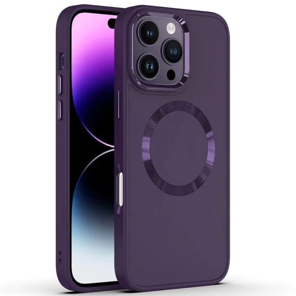 TPU чохол Bonbon Metal Style with MagSafe для Apple iPhone 16 Pro Max (6.9") Фіолетовий / Dark Purple 322921 фото