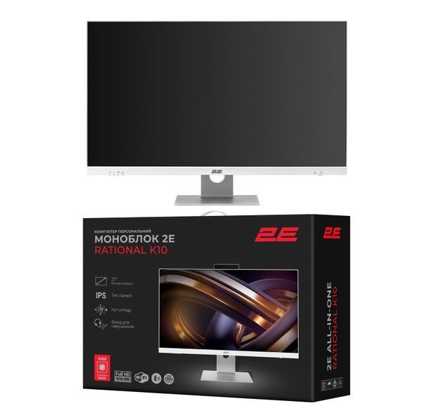 Комп'ютер персональний моноблок 2E Rational K10 27" FHD IPS Intel i5-12400, 16Gb, F512GB, UMA, B660, кл+м, FreeDos, білий (2E-K10.0005) 363677 фото