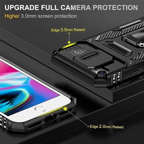 Ударостійкий чохол Camshield Army Ring для Apple iPhone 7 / 8 / SE (2020) (4.7") Чорний / Black 283595 фото