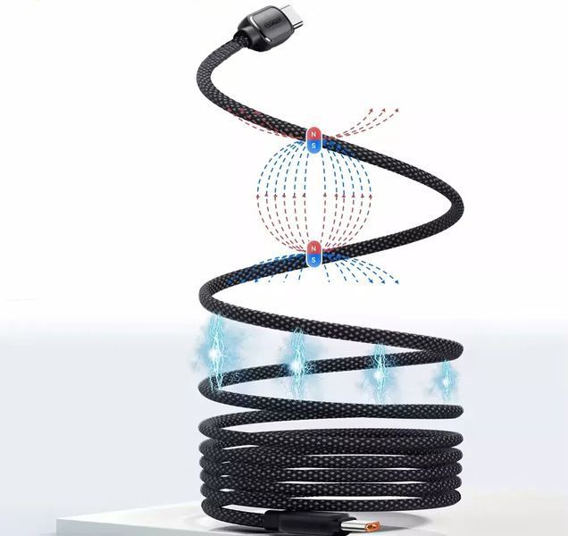 Кабель ESSAGER Jelly Bean Type-C-Type-C 100W Magnetic Data Cable 1M (EXCTT1-TD01-P) Black 317295 фото