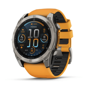 Смарт-годинник Garmin Fenix 8 51mm AMOLED Sapphire Titanium w. Spark Orange/Graphite Silicone Band (010-02905-10,010-02905-11) 344127 фото