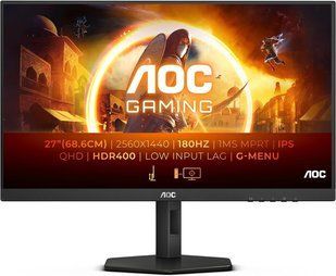 Монітор AOC 27" Q27G4XF IPS QHD 180Hz G-Sync 2*HDMI DP Pivot Black/Grey 326068 фото