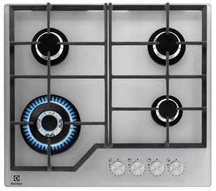 Варильна поверхня Electrolux газова на склі, 60см, чавун, сріблястий (KGG64362S) 369954 фото