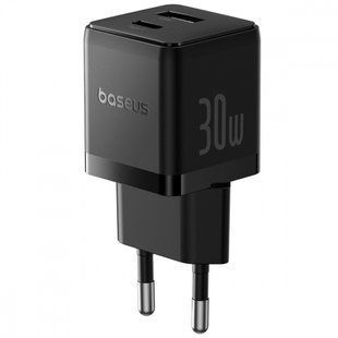 Зарядний Пристрій Baseus Palm Fast Charger Type-C+USB 30W (P1011160A113-00) black 396930 фото