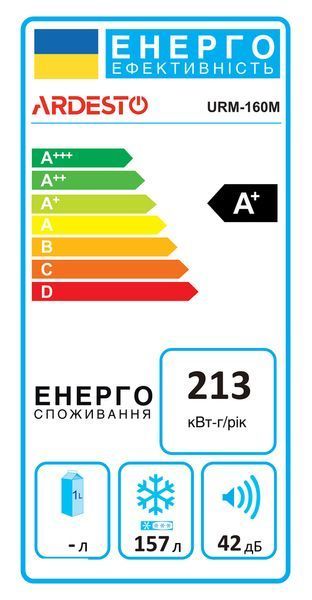 Морозильна камера ARDESTO, 142x55х55, 157л, А+, ST, білий (URM-160M) 375260 фото