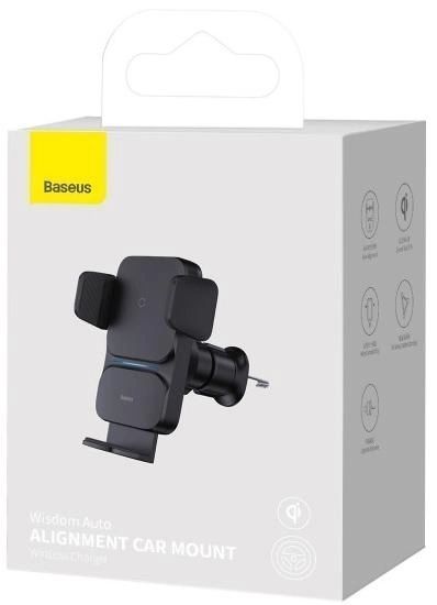Автомобільний тримач З бездротовою зарядкою Baseus Wisdom Auto Alignment 15W (CGZX000001) Black 271344 фото