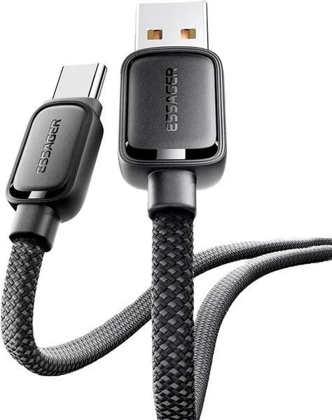 Кабель ESSAGER Jelly Bean Type-A-Type-C 7A Fully Compatible Magnetic Data Cable 1M (EXCT-TD01-P) Black 317296 фото